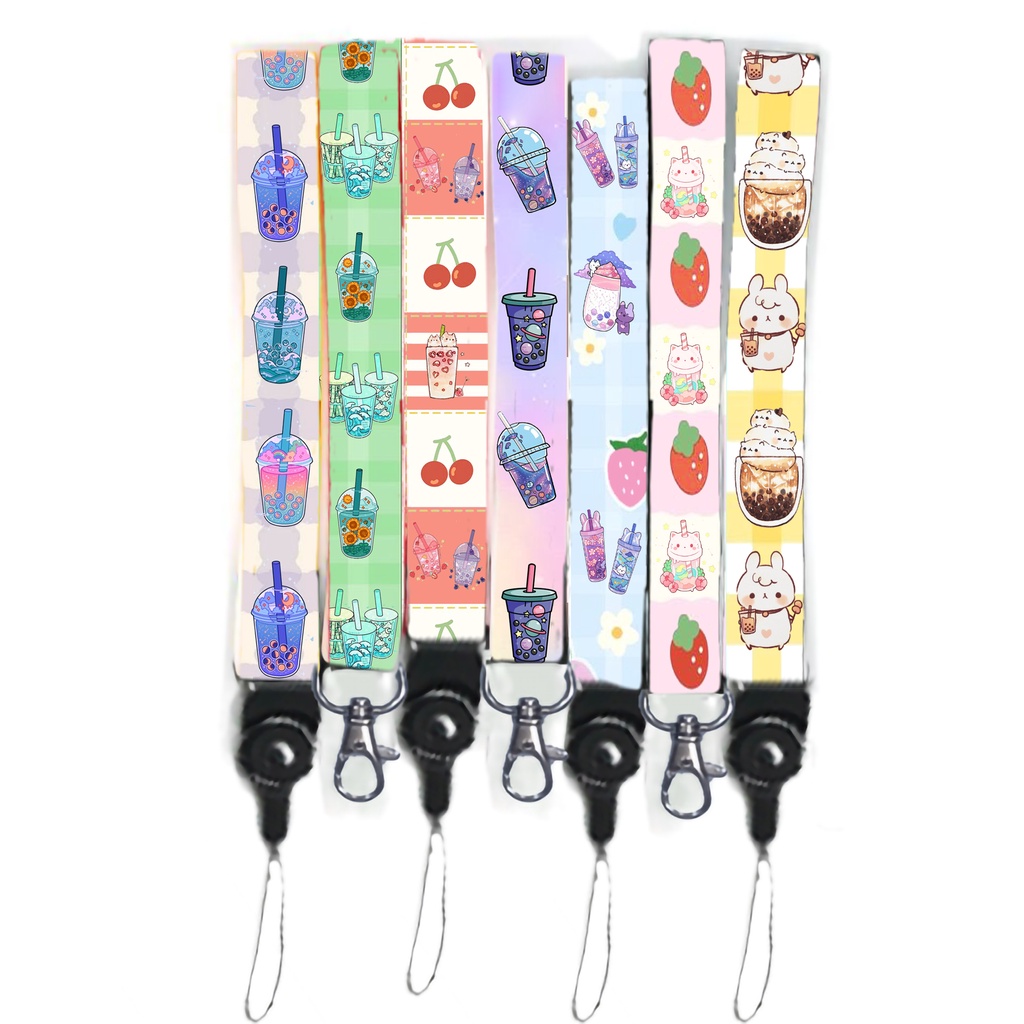 dây strap trà sữa STI32 boba tea hoạt hình dây treo thẻ name tag ngắn cute dễ thương 15cm