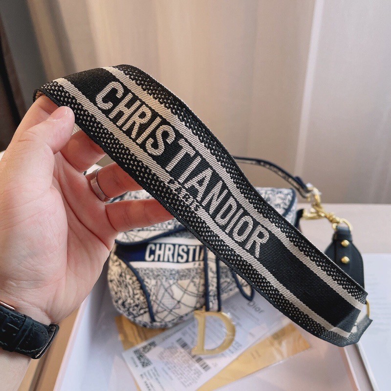 Túi ví, túi đeo chéo, túi yên ngựa da thật Dior CD họa tiết thời trang cao cấp