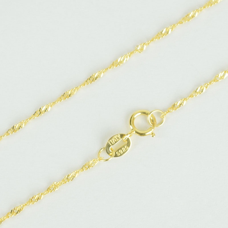 6 kiểu Dây chuyền vàng 18K 100% Thật S925 bạc sterling Vòng cổ Thiết kế / Chiều dài Khác nhau Dây chuyền mạ vàng Dây chuyền nữ trang sức Quà tặng