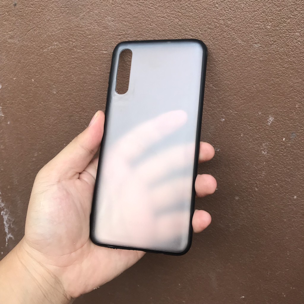 Ốp samsung A50 trong suốt viền silicol cao cấp