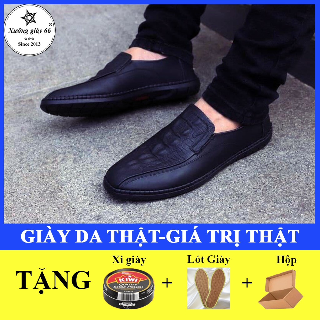 Giày lười Nam Boss da bò chất đẹp, đế khâu, B27 - hàng xuất khẩu