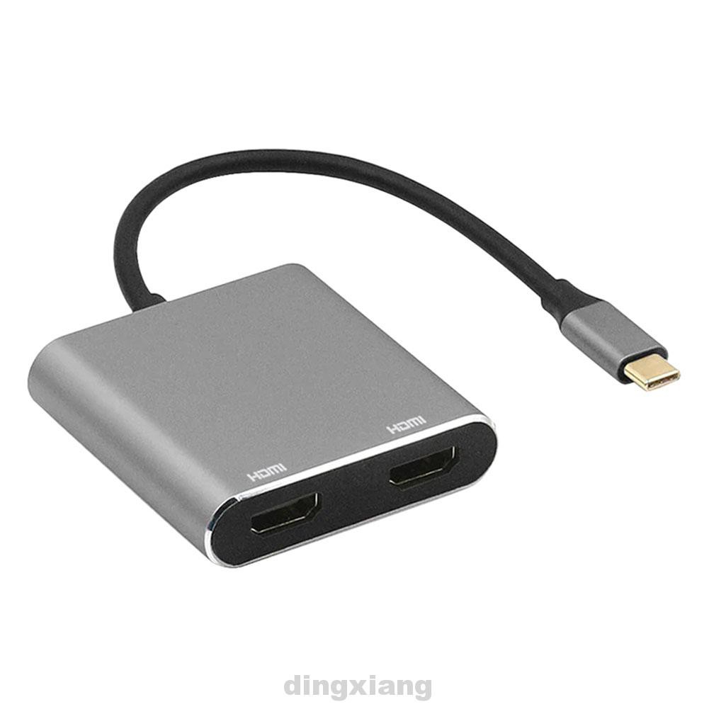 4 In 1 USB Adapter Metal High Speed Hub PD Charge Data Transfer Laptop PC Type C 3.0 To Dual HDMI For Windows