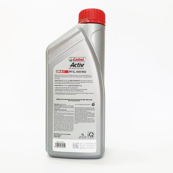 DẦU NHỚT XE SỐ CASTROL ACTIV - 20W40 1000ML(1L) Nhớt Castrol Activ 4T &quot;CHÍNH HÃNG&quot; Bảo Vệ Liên Tục 3 Giai Đoạn