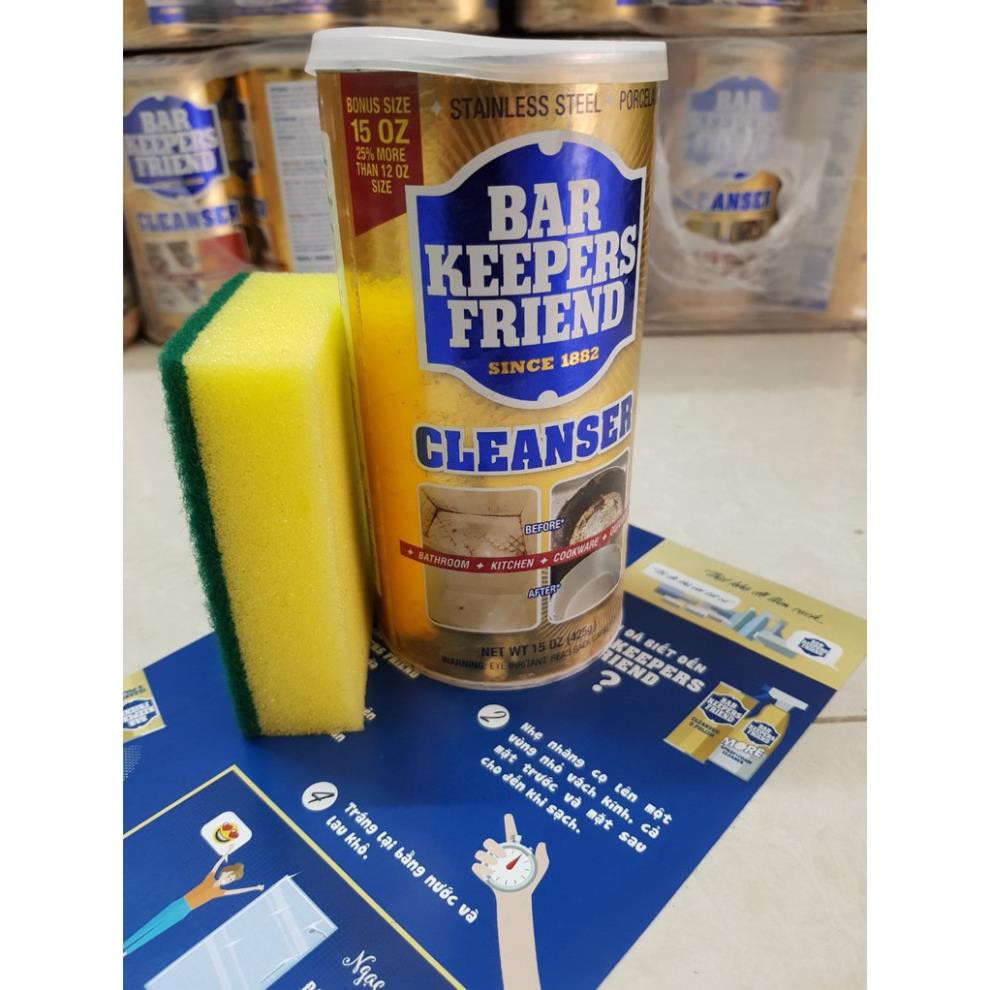 Bột tẩy đa năng vách kính, vòi tắm. inox BAR KEEPERS FRIEND BKF