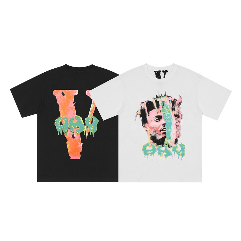 Áo Thun Cotton Tay Ngắn In Chữ VLONE Cổ Điển Thời Trang Mùa Hè Cho Nam Và Nữ