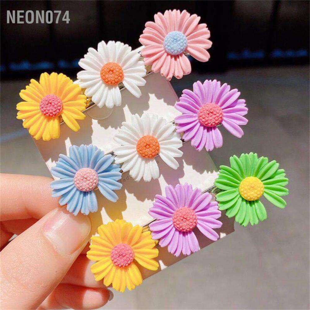 Neon074 Neon074 Kẹp tóc hoa dễ thương Tinh tế Daisy nhựa dẻo Phụ kiện cho bạn gái nữ