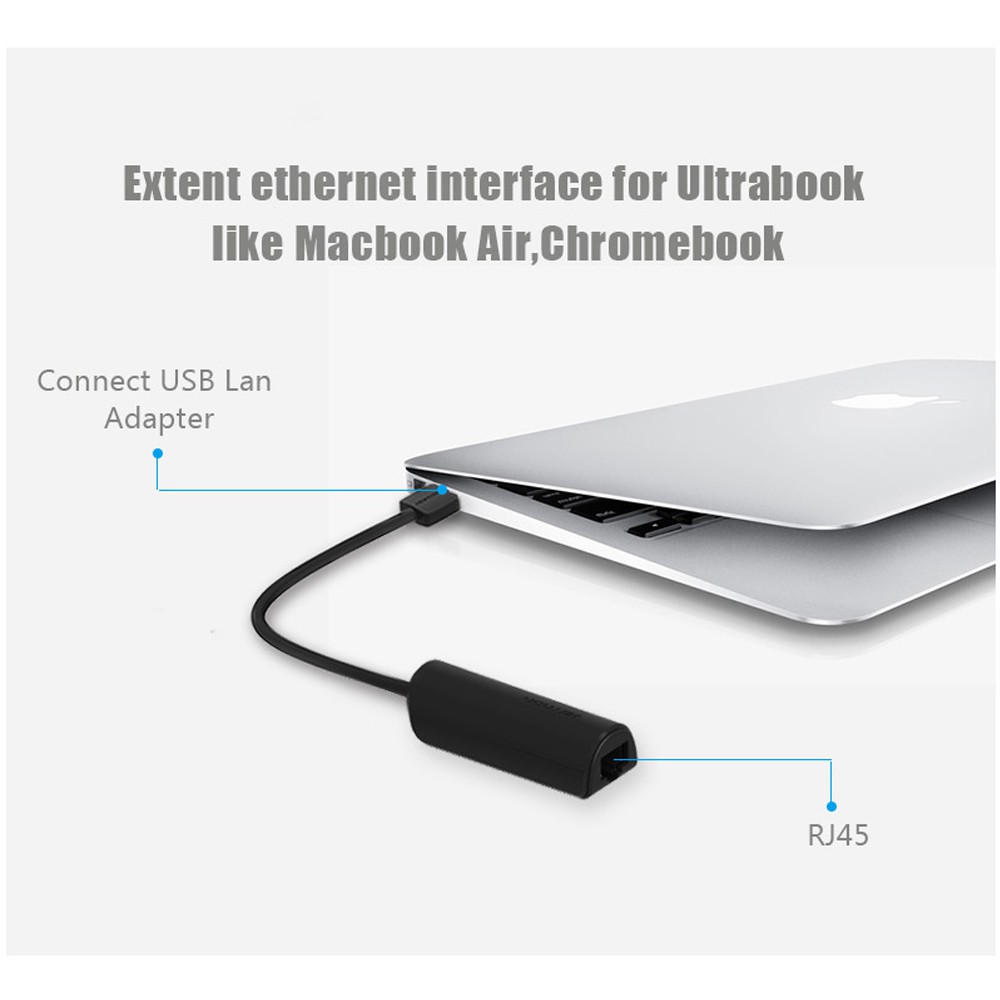 Cáp chuyển đổi USB to RJ45/LAN Vention, dài 15 cm hỗ trợ tốc độ 100/1000mbps