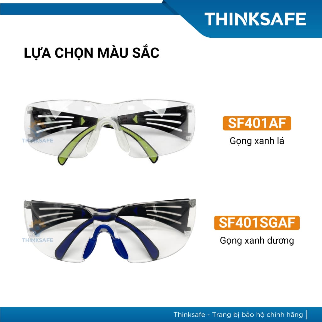 Kính bảo hộ 3M SF401SGAF thiết kế thời trang, chống bụi đi đường, chống tia UV
