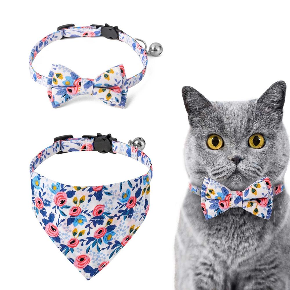 JARRED Nơ Đeo Cổ Họa Tiết Hoa Có Thể Điều Chỉnh Kích Cỡ Cho Thú Cưng