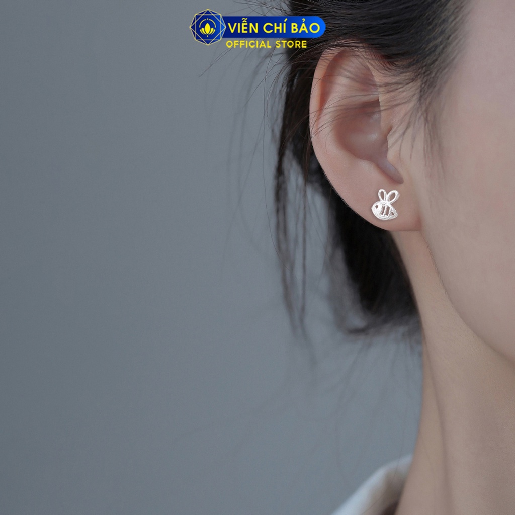 Bông tai con ong chất liệu bạc 925 thời trang phụ kiện trang sức nữ thương hiệu Viễn Chí Bảo E074