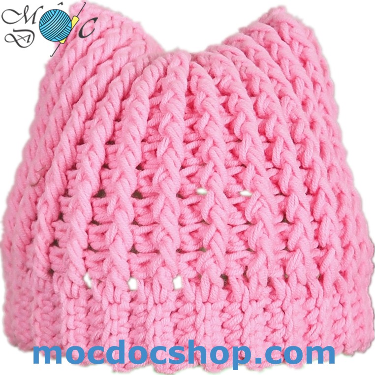 Nón len cho bé gái - mũ tai mèo handmade len cho bé gái sơ sinh, 6 tháng, 1 tuổi