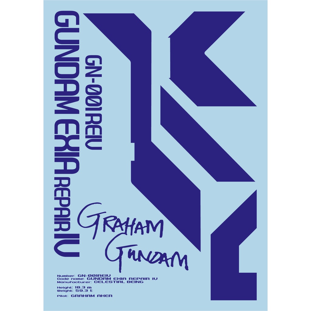 Decal Nước 1010 Cho MG MB Exia Avalanche R1 R4 Đứng