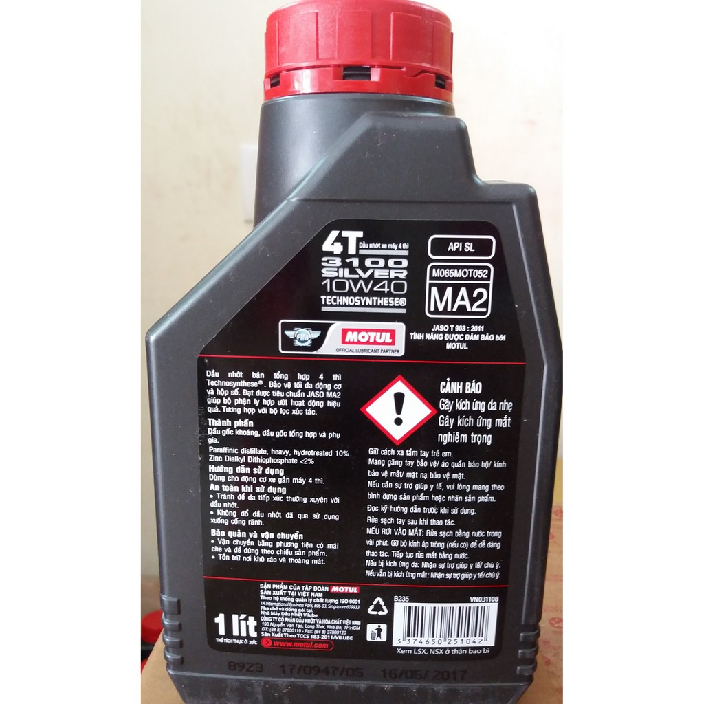 Nhớt Xe Số Motul 3100 Silver 10W40  1L / 0.8L