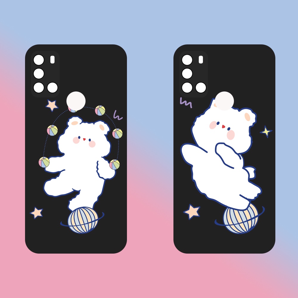 Ốp lưng Vsmart Joy 3/Joy 4/Active 3/Bee 3/Live/...dẻo đen hình Gấu Trắng