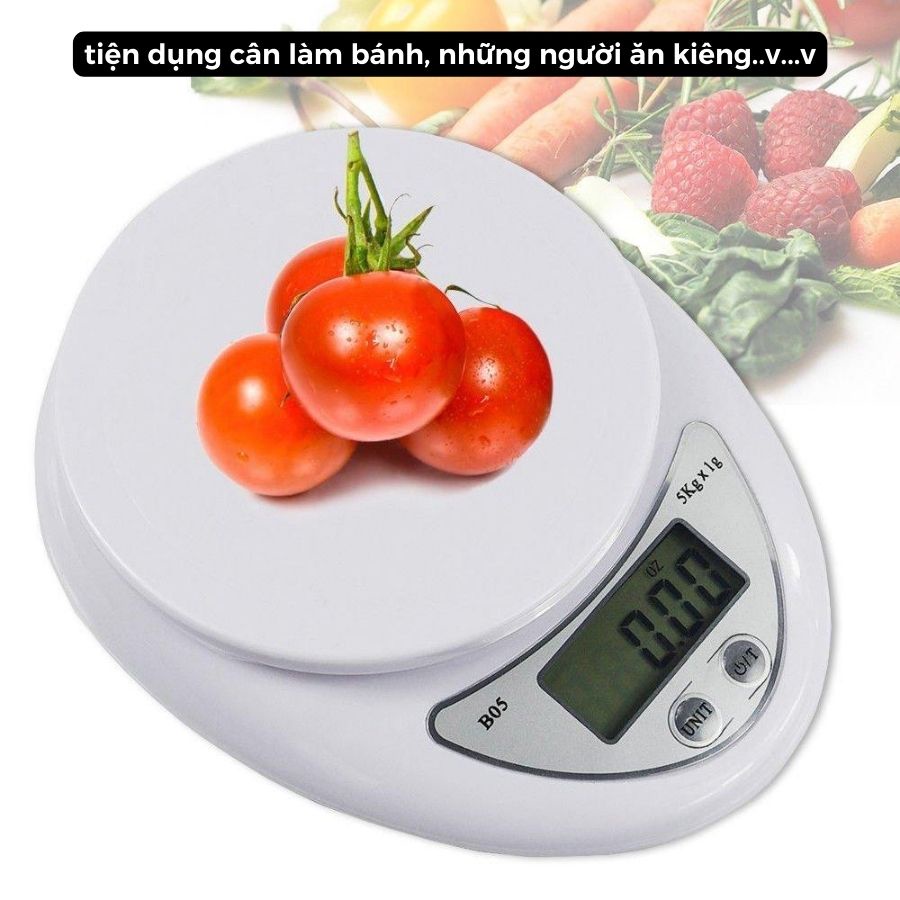 Cân Tiểu Ly Điện Tử Nhà Bếp Mini Định Lượng 1g - 5Kg Làm Bánh Độ Chính Xác Cao Tặng Kèm 2 Pin AAA