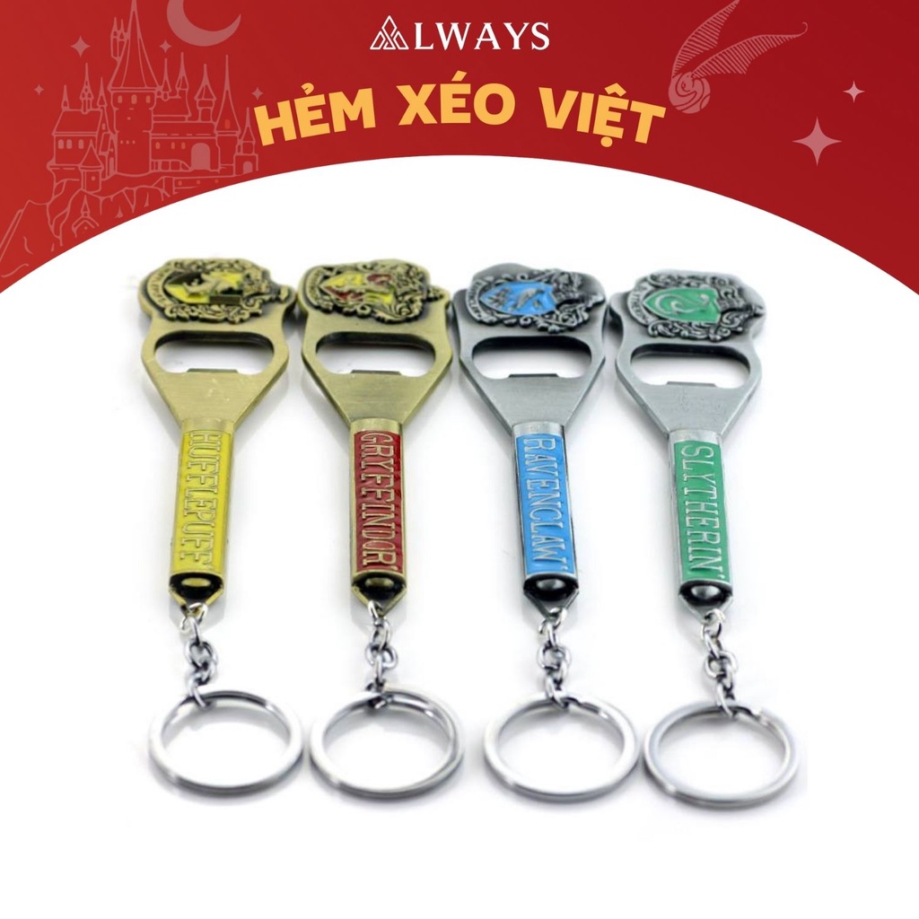 Móc khóa mở đồ uống - Phụ kiện thời trang mang phong cách phù thủy Harry Potter - Đầy đủ 4 nhà Hogwarts - ALWAYS STORE