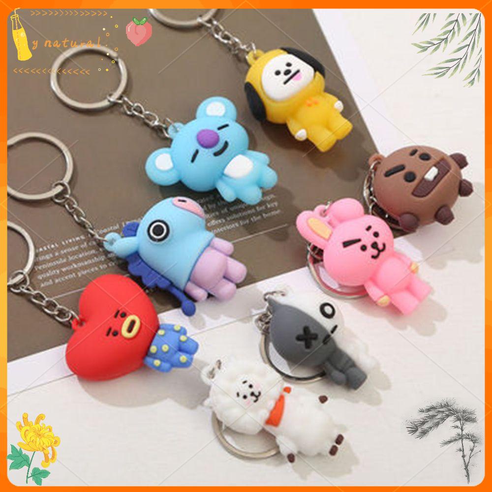 Móc khóa trang trí balo gắn hình BTS BT21 hoạt hình bằng cao su