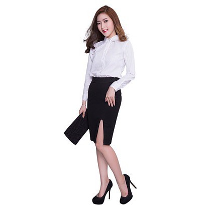 [ƯU ĐÃI KHỦNG] Chân váy bút chì lưng thun, xẻ tà trước, chất Umi Hàn đẹp | BigBuy360 - bigbuy360.vn