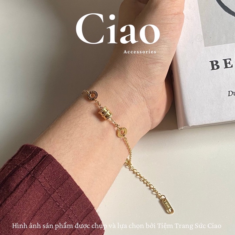 [NEW ITEMS] Vòng tay/ Lắc tay nữ titan không gỉ thiết kế hạt charm la mã Felicity Ciao