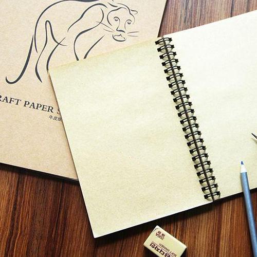 Kraft Paper Sketchbook Potentate (giấy nâu) 80g 50 tờ lò xo (bìa con hổ)