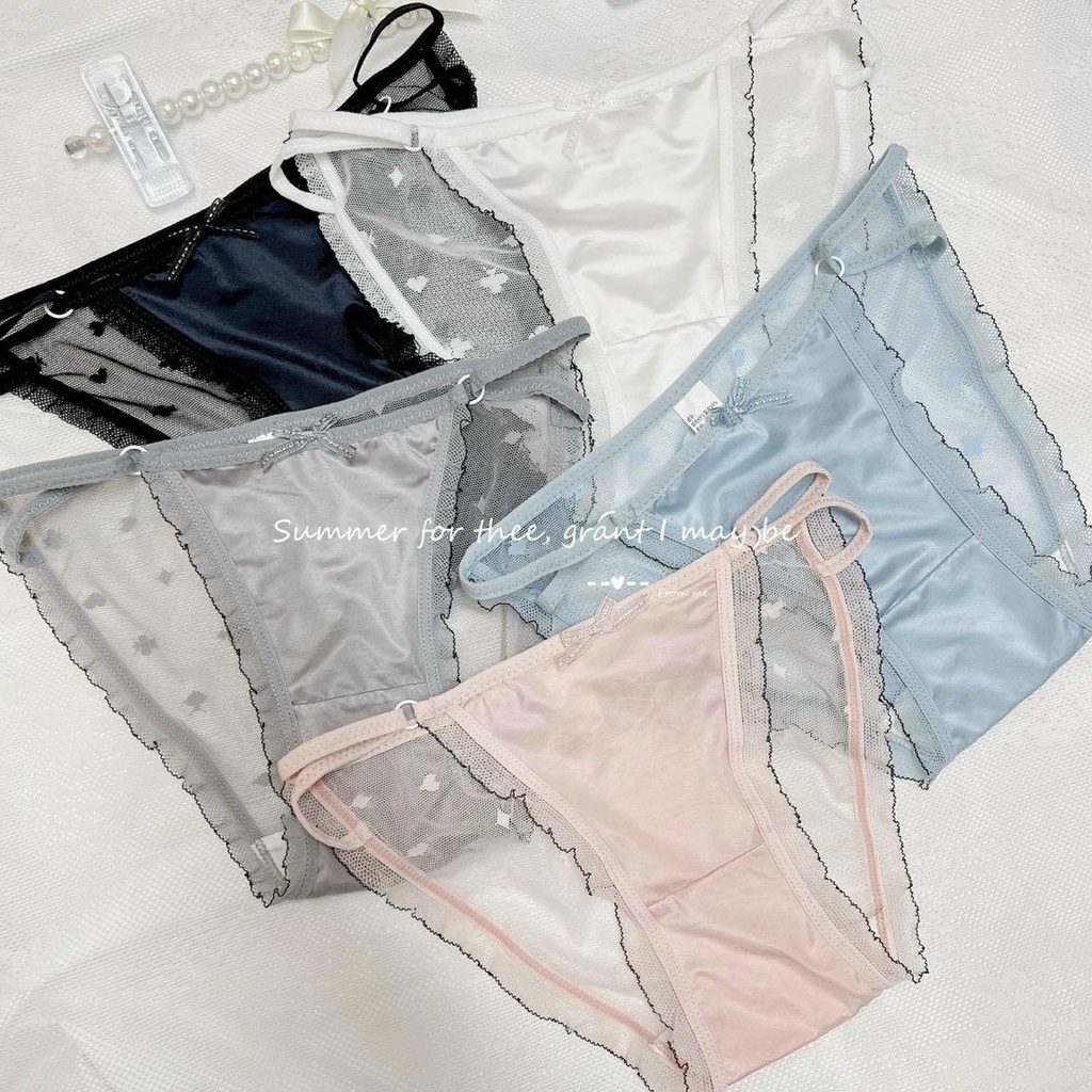 Quần Lót Ren Sexy Viền Màu Phối Họa Tiết Trái Tim Gợi Cảm Quyến Rũ - Moon Underwear