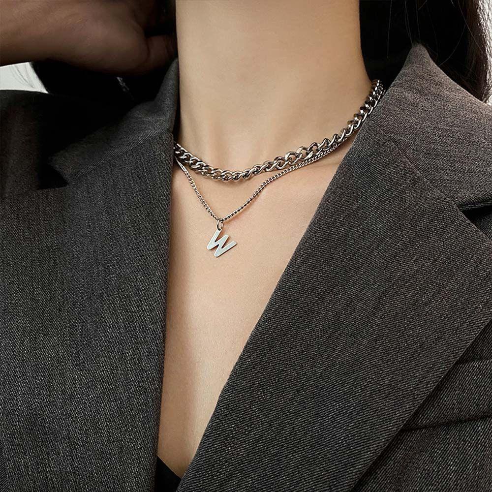 Vòng cổ Hai Lớp Phong Cách Hàn Quốc Đơn Giản Cho Cặp Đôi