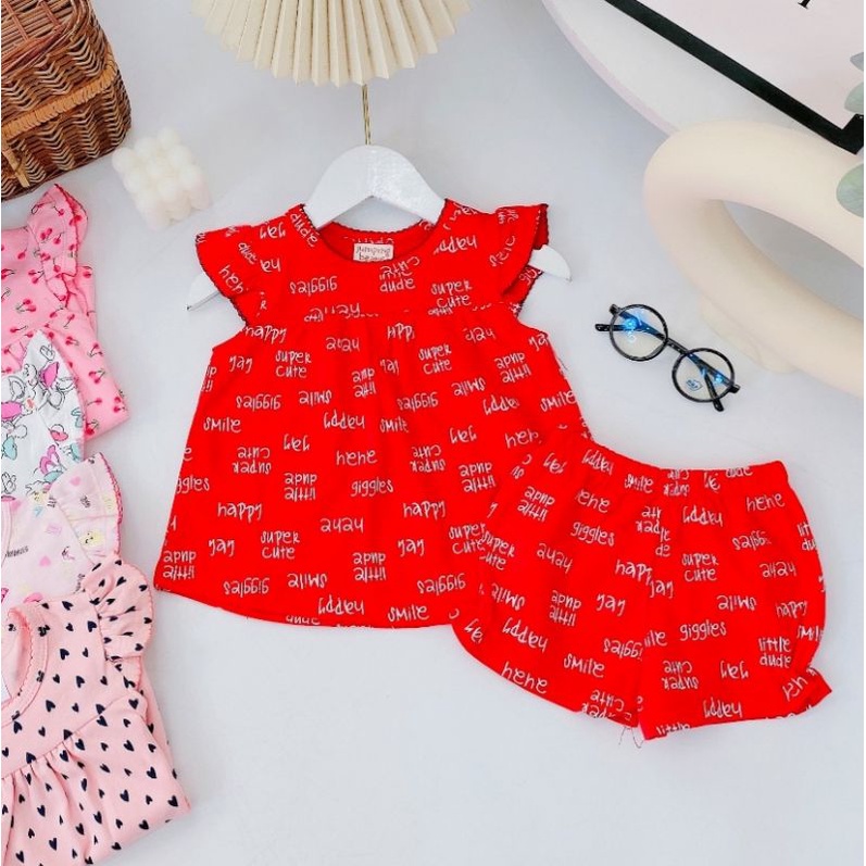 Bộ Bé Gái Cộc Tay Cotton bozip xuất dư Gymboree chất đẹp