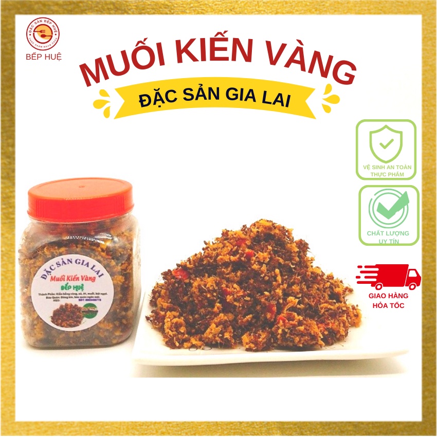 Muối kiến vàng đặc sản gia lai ăn cùng bò một nắng hải sản gà heo rau luộc trái cây gia vị ướp nướng chiên lẩu