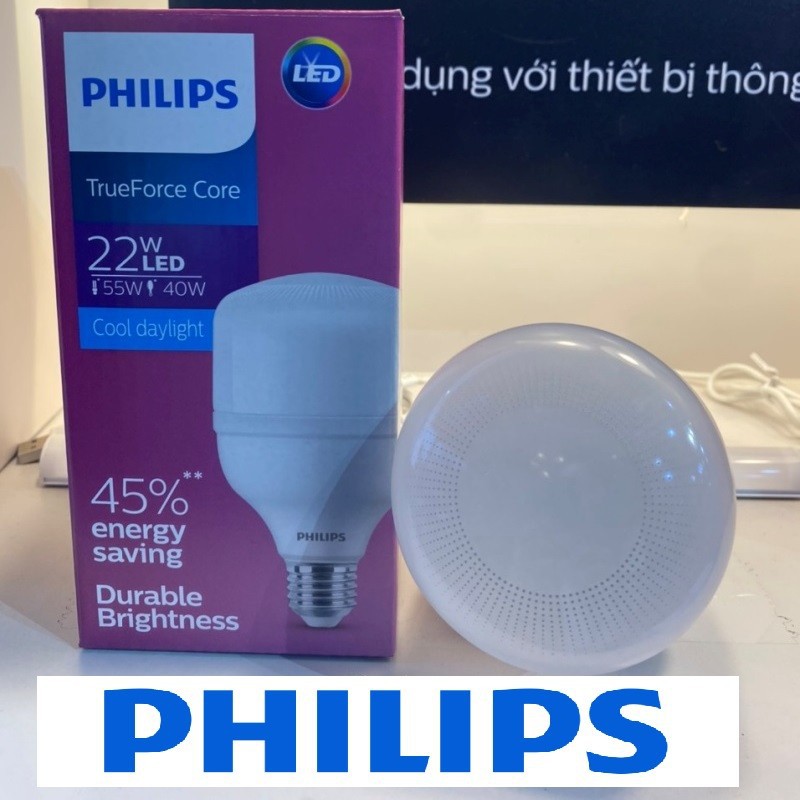 BÓNG ĐÈN PHILIP LED TRỤ 22W - HÀNG CHÍNH HÃNG TIẾT KIỆM ĐIỆN, TUỔI THỌ CAO THẾ HỆ MỚI - LED T-FORCE GEN 3 22W E27