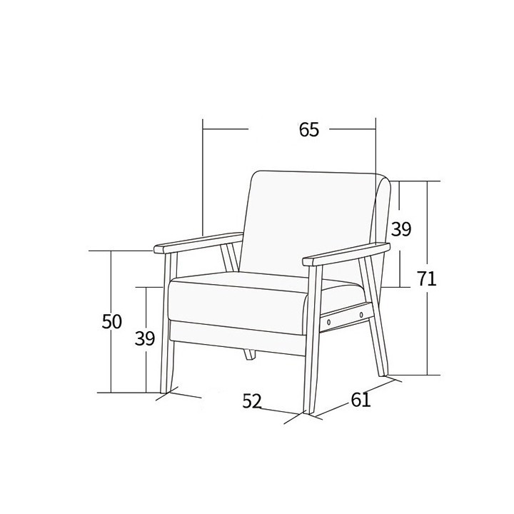 Ghế sofa gỗ đơn, Ghế sofa đơn chất liệu da PU đơn cao cấp