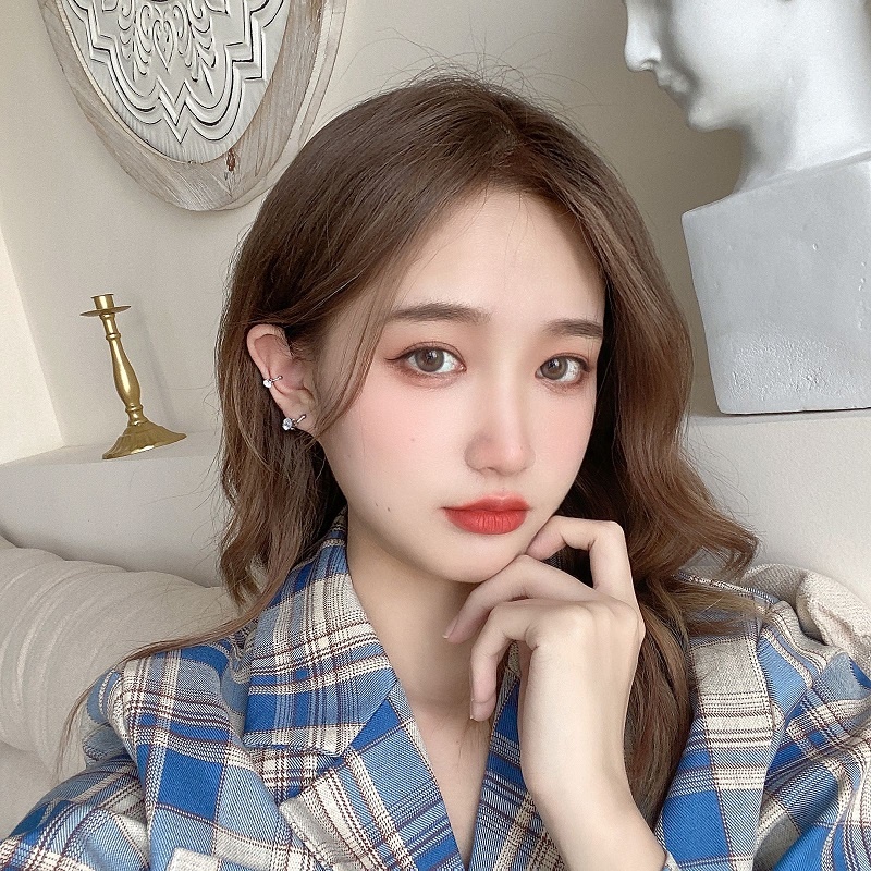 Khuyên Tai Dạng Kẹp Đính Đá zircon Siêu Lấp Lánh Đơn Giản Dễ Phối Đồ Không Cần Xỏ Lỗ Cho Nữ