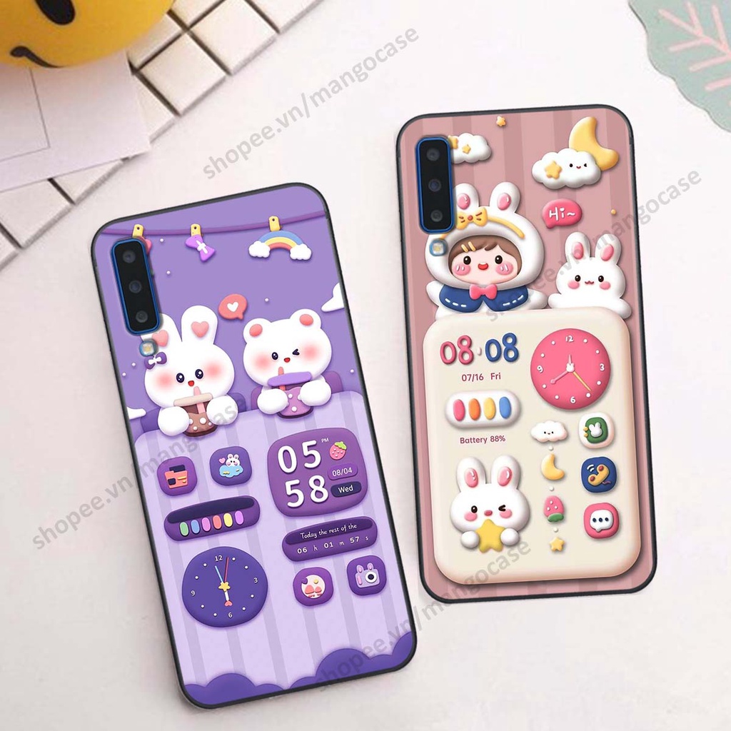 Ốp lưng Samsung A7 2018 / A9 2018 hình gấu, thỏ, đồng hồ cute dễ thương
