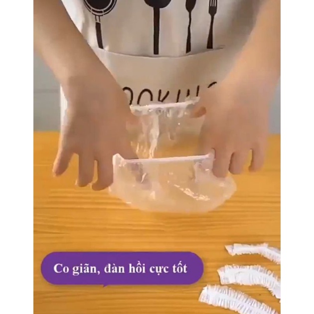 Combo 100 Màng bọc thực phẩm có chun, túi gấu