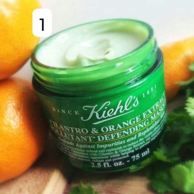 Mặt nạ ngủ ngò cam kiehl’s Cilantro & orange extract pollutant defening masque (mask ngò kiehls) - Chính hãng