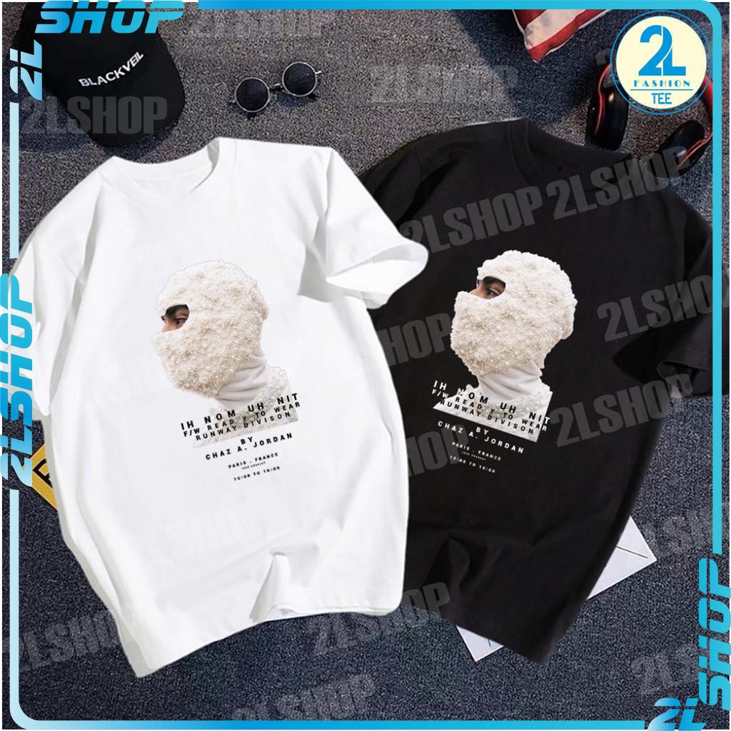 Áo thun form rộng tay lỡ UNISEX mặt nạ Mikenko in hình nổi GD GDRAGON, áo phông nam nữ ngắn tay cổ tròn chất cotton