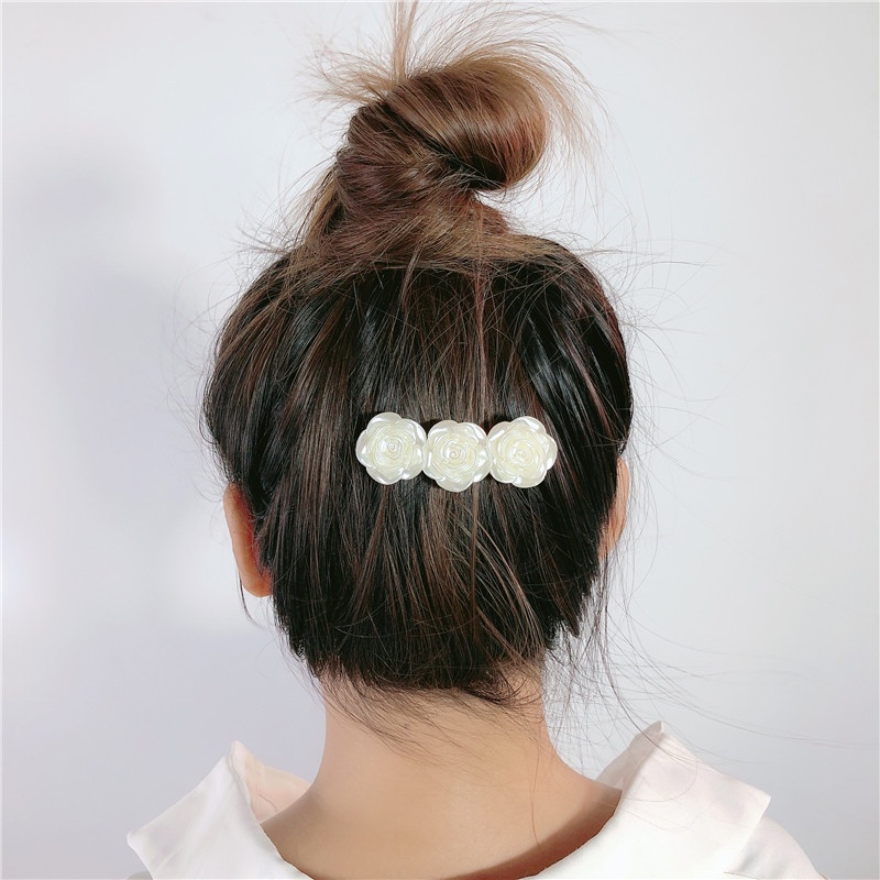 Kẹp Tóc Nhựa Hình Hoa Trắng Thời Trang Cho Nữ