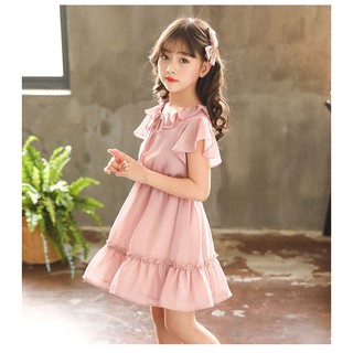 Đầm tiểu thư cao cấp phối bèo - Đầm bé gái