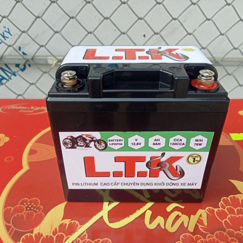 Ắc quy lithium 12.8v 8ah khởi động xe 125cc độ đèn