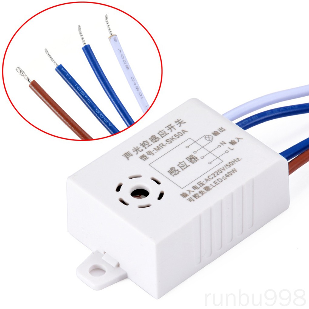 Công Tắc Đèn Cảm Biến Âm Thanh Tự Động 220v Dành Cho Phòng Tắm / Cầu Thang / Hành Lang / Nhà Hàng Runbu998