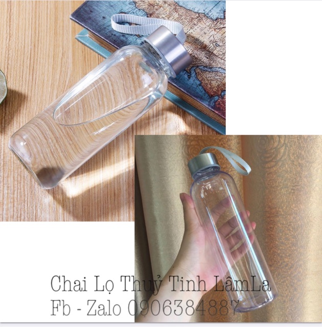 Chai Thuỷ Tinh Nắp Dây - Nắp Nhôm Bạc 300ml - 500ml