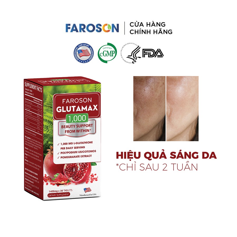 Combo 2 Hộp Glutathione trắng da mờ nám chống nắng Glutamax 1000 2x30 viên | BigBuy360 - bigbuy360.vn