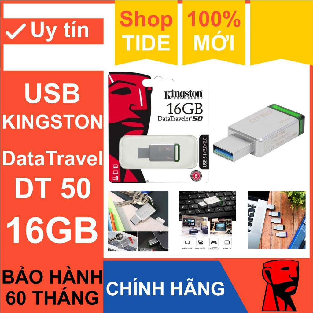 USB 3.0 Kingston DT50/ 16GB – Kingston DataTraveler – Vỏ thép nguyên khối – CHÍNH HÃNG – BH 5 năm | WebRaoVat - webraovat.net.vn