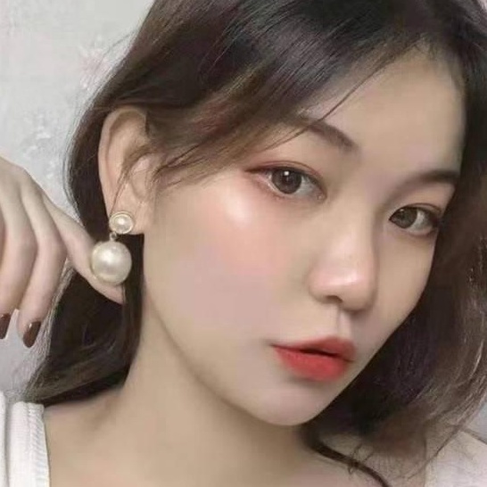 Bông tai tròn đính ngọc trai nhân tạo không xỏ lỗ mạ vàng cho nữ