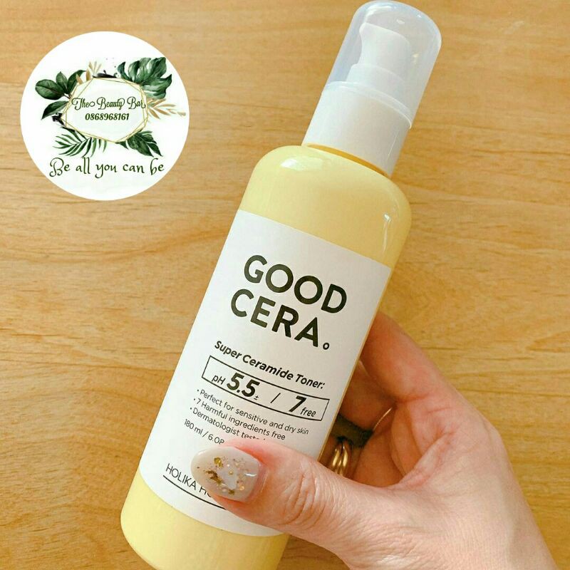 Nước hoa hồng Holika Holika Good Cera Super Ceramide Toner 180ml dành cho da khô, da thường, nhạy cảm nhập khẩu Hàn Quốc