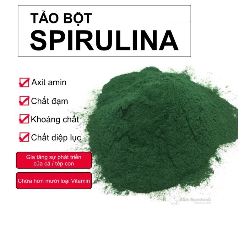 Tảo Bột Spirulina [50gram] | Thức Ăn Cá Tép Cảnh - Thức Ăn Nuôi Artemia - Nuôi Cá Con Bảy Màu