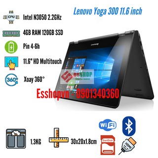Laptop Lenovo Yoga 300-11IBR màn hình cảm ứng 11.6 inch 4GB RAM 120GB SSD Intel N3050 2.2GHz – Likenew 98-99%