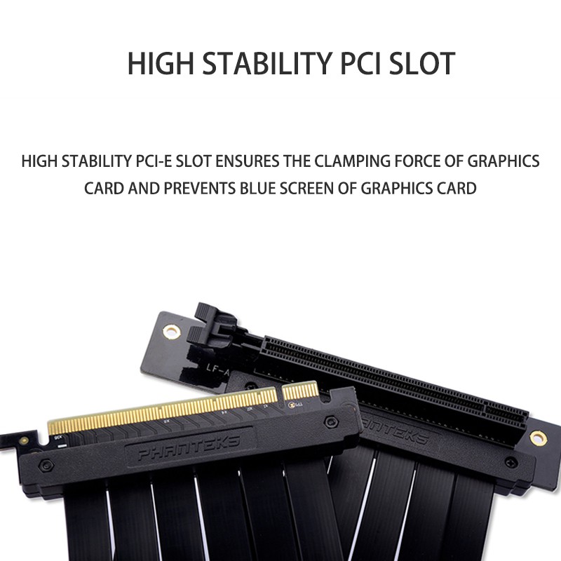 PHANTEKS FL22 220mm PC Image Card Gaming PCI-E X16 Extender Riser Cable Computer Connection and Connector