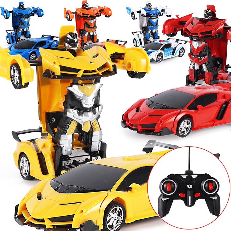 Xe Ôtô Điều Khiển Từ Xa Biến Hình Thành Robot Có Sạc Pin Và 3 Viên Pin AA Đi Kèm - Nhiều Màu