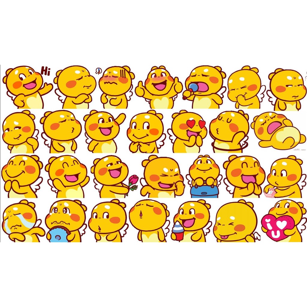 Bộ 50 Sticker hình dán Ong vàng cute QooBee Agapi, dán nón bảo hiểm, dán laptop
