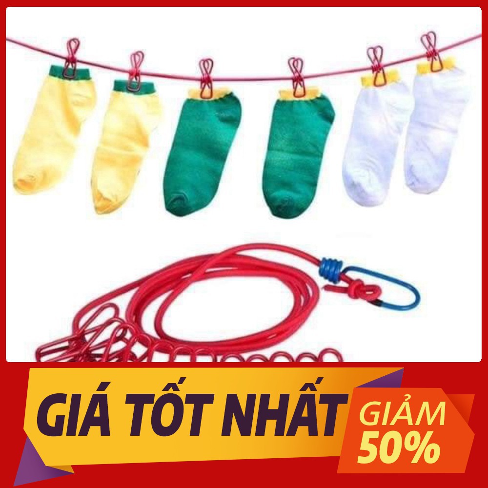 [Sale toàn shop]  Dây phơi quần áo có kẹp thông minh